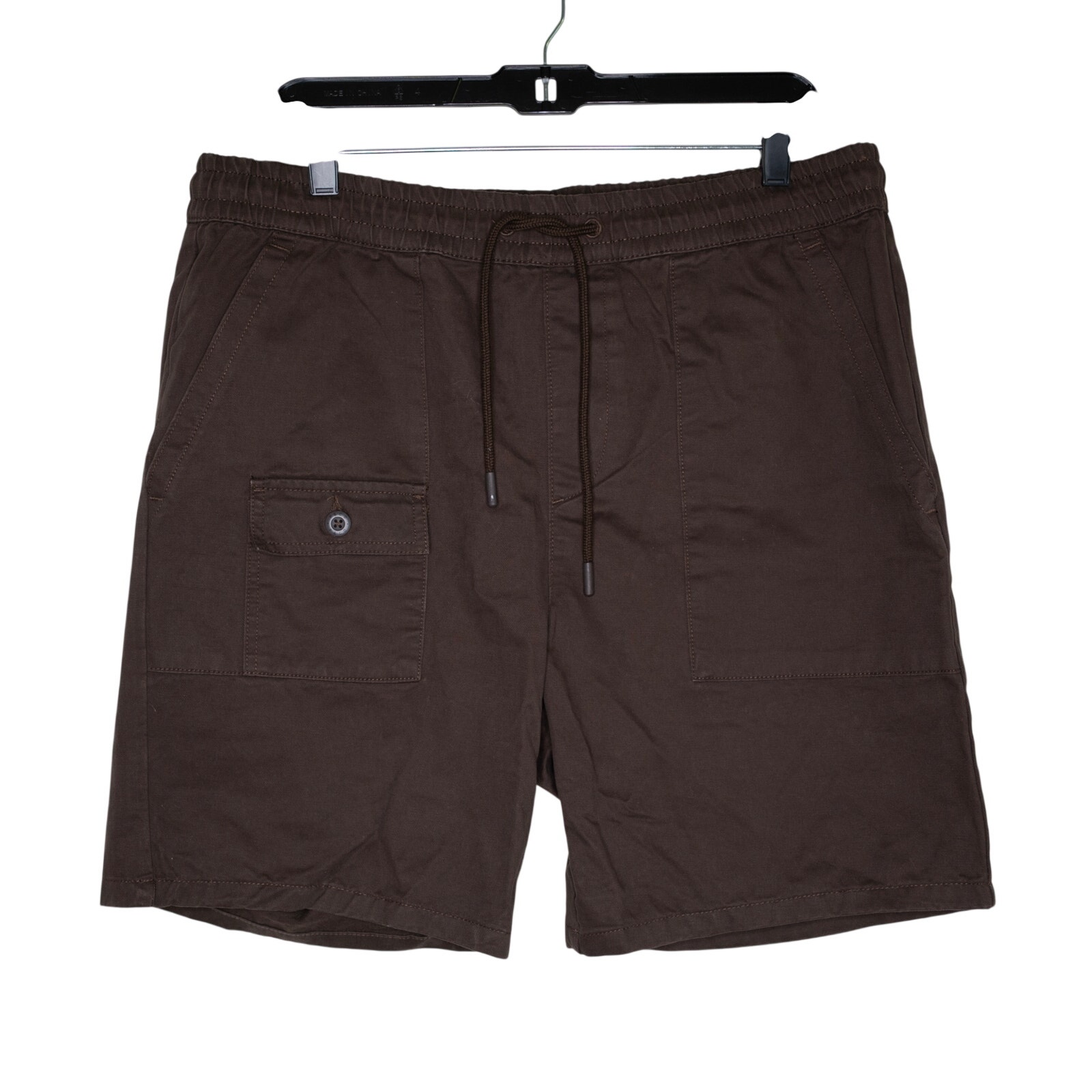 P&Co Mens Brown Cargo Shorts Pull On Drawstring Elastic Waist Utility Sz L